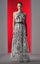 Formal Dresses A Line Long Formal Printed Prom Dress Black/White