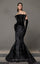 Formal Dresses Pleated Velvet Long Mermaid Formal Prom Dress Black