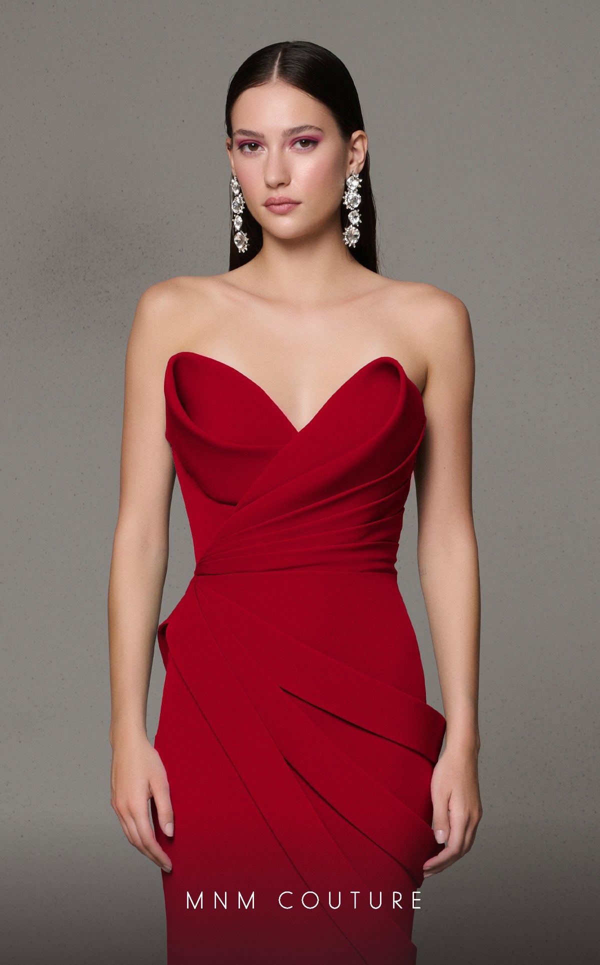 Formal Dresses Prom Pleated Long Mermaid Formal Dress Red