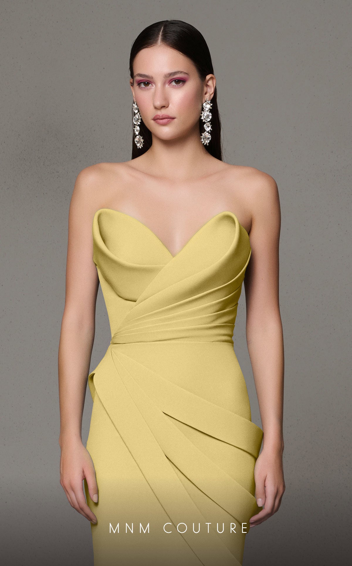 Formal Dresses Prom Pleated Long Mermaid Formal Dress Yellow