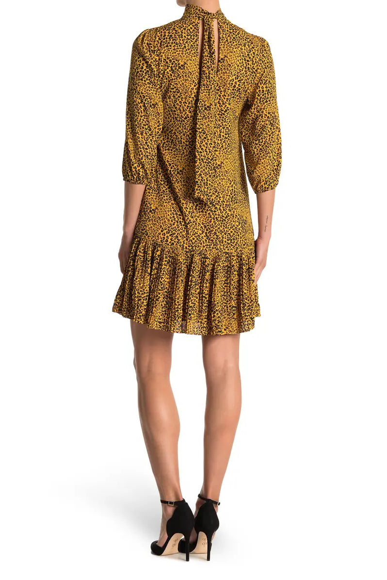 Cocktail Dresses Short Printed Cocktail Dress Black Gold