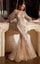 LaDivine OC009 Puff Sleeve Long Prom Dress