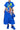 Formal Dresses Short Sleeve Button Down Printed Triered Midi Dress Blue