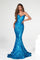 Prom Dresses Long Strapless Mermaid Prom Gown Ocean Blue