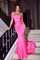 Prom Dresses Long Beaded Mermaid Prom Gown Hot Pink