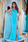 Prom Dresses Long Cape Fitted Prom Dress Aqua