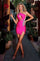 Cocktail Dresses Short Homecoming Beaded Cocktail Dress Hot Pink