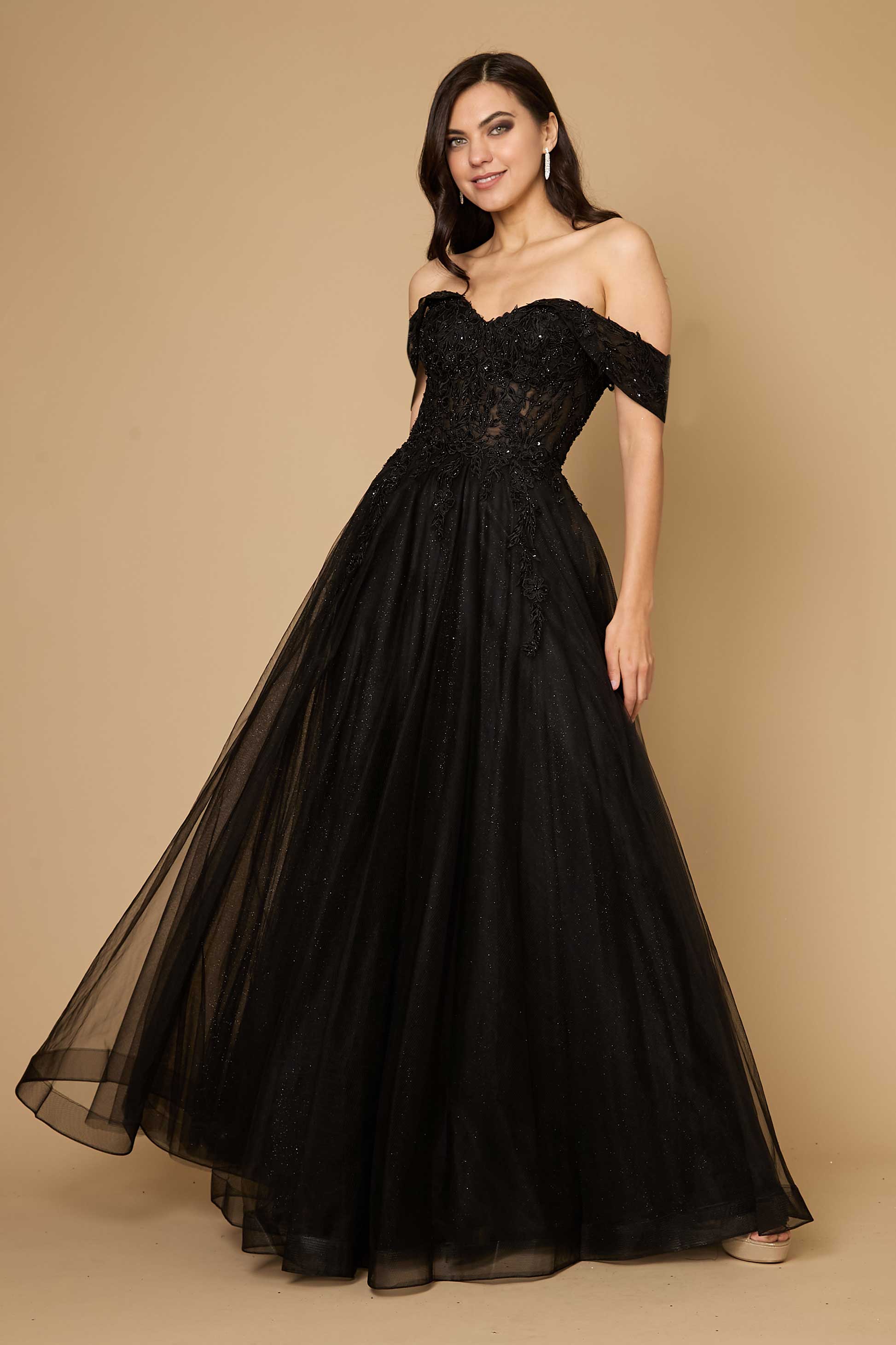Long Off Shoulder Corset Formal Dress