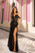 Prom Dresses Sequins Long Prom Slit Dress Black