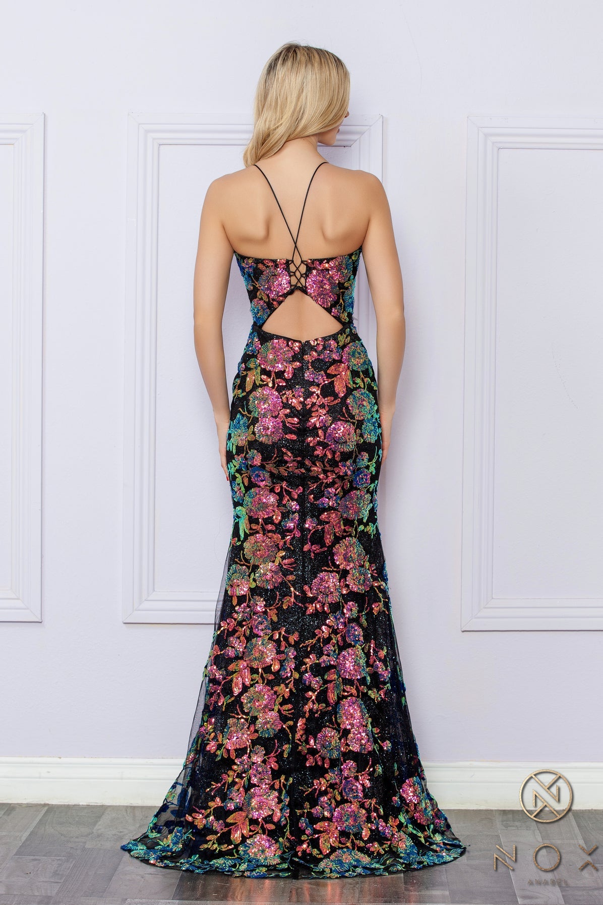 Prom Dresses Sequins Long Prom Dress Black Multi