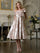 Cocktail Dresses Midi Length A Line Cocktail Dress Mauve Multi
