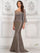 Mother of the Bride Dresses Beaded Mermaid Mother of the Bride Long Dress Gunmetal