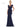 Formal Dresses Fit and Flare Side Ruffle Sash Long Formal Dress Navy