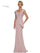 Formal Dresses Fit and Flare Side Ruffle Sash Long Formal Dress Rose