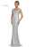 Formal Dresses Long Fitted Glitter Flare Formal Gown Seaglass