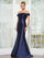 Plus Size Dresses Formal Long Fitted Plus Size Dress Navy