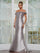 Plus Size Dresses Formal Long Fitted Plus Size Dress Taupe