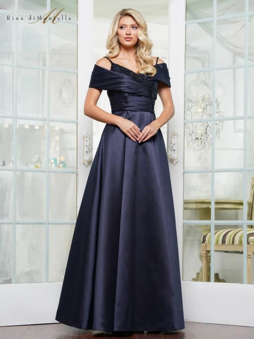 Plus Size Dresses A Line Long Beaded Formal Plus Size Dress Navy