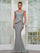 Plus Size Dresses Long Evening Fitted Formal Plus Size Dress Seaglass