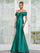 Formal Dresses Long Fitted Formal Plus Size Dress Emerald