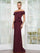 Plus Size Dresses Fitted Long Fomal Plus Size Dress Wine