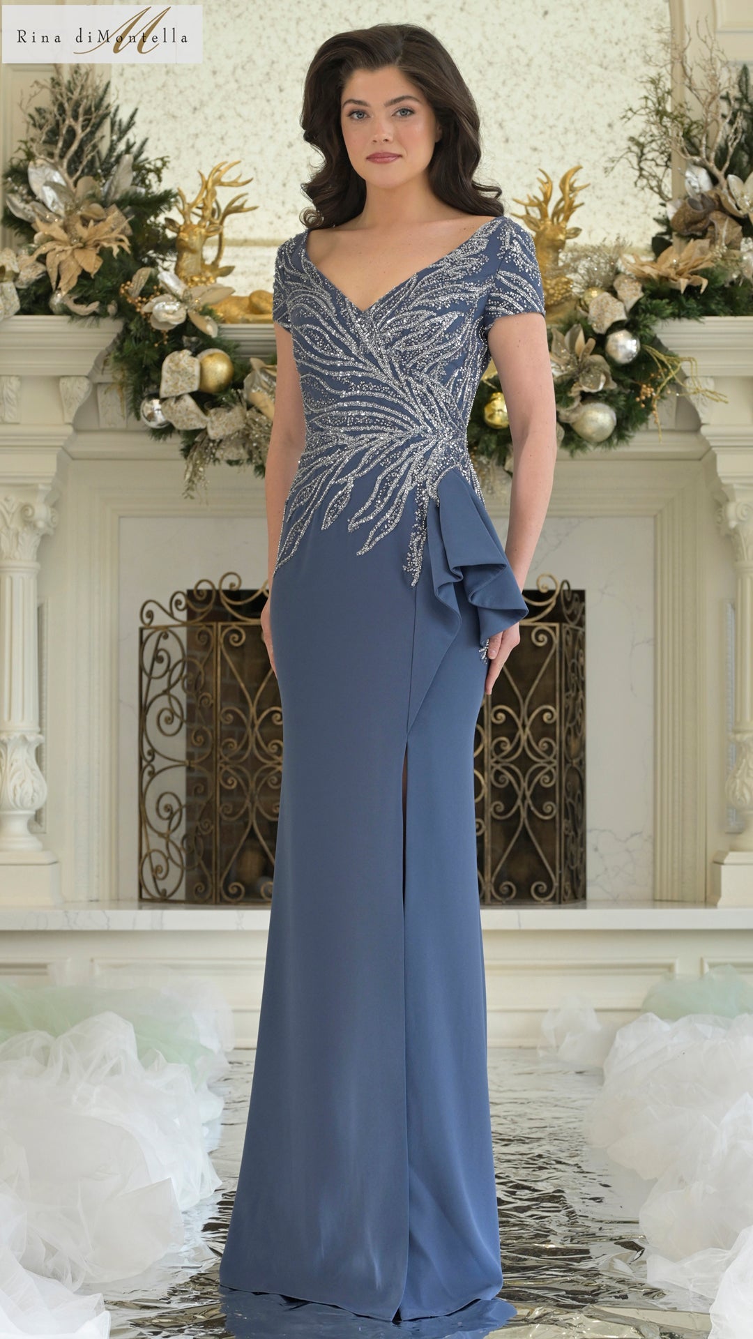 Mother of the Bride Dresses Long Formal Ruffle Evening Mother of the Bride Dress Deep Royal