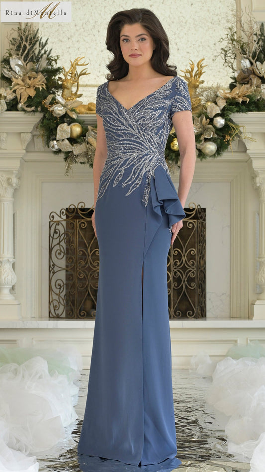 Mother of the Bride Dresses Long Formal Ruffle Evening Mother of the Bride Dress Deep Royal