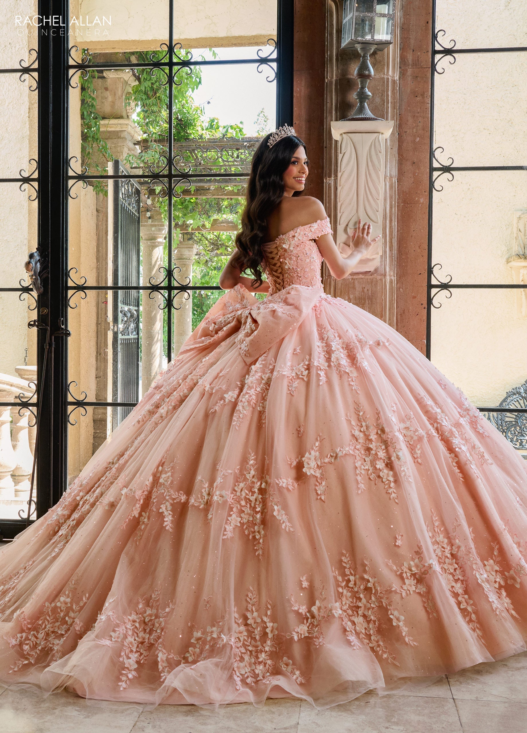 Quinceniera Dresses Long Quinceniera 3D Flowers Ball Gown Blush