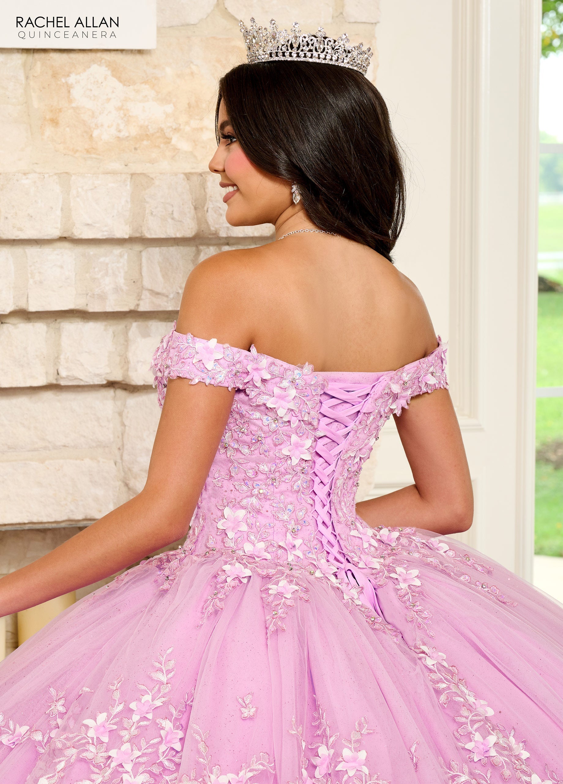 Quinceniera Dresses Long Quinceniera 3D Flowers Ball Gown Lilac