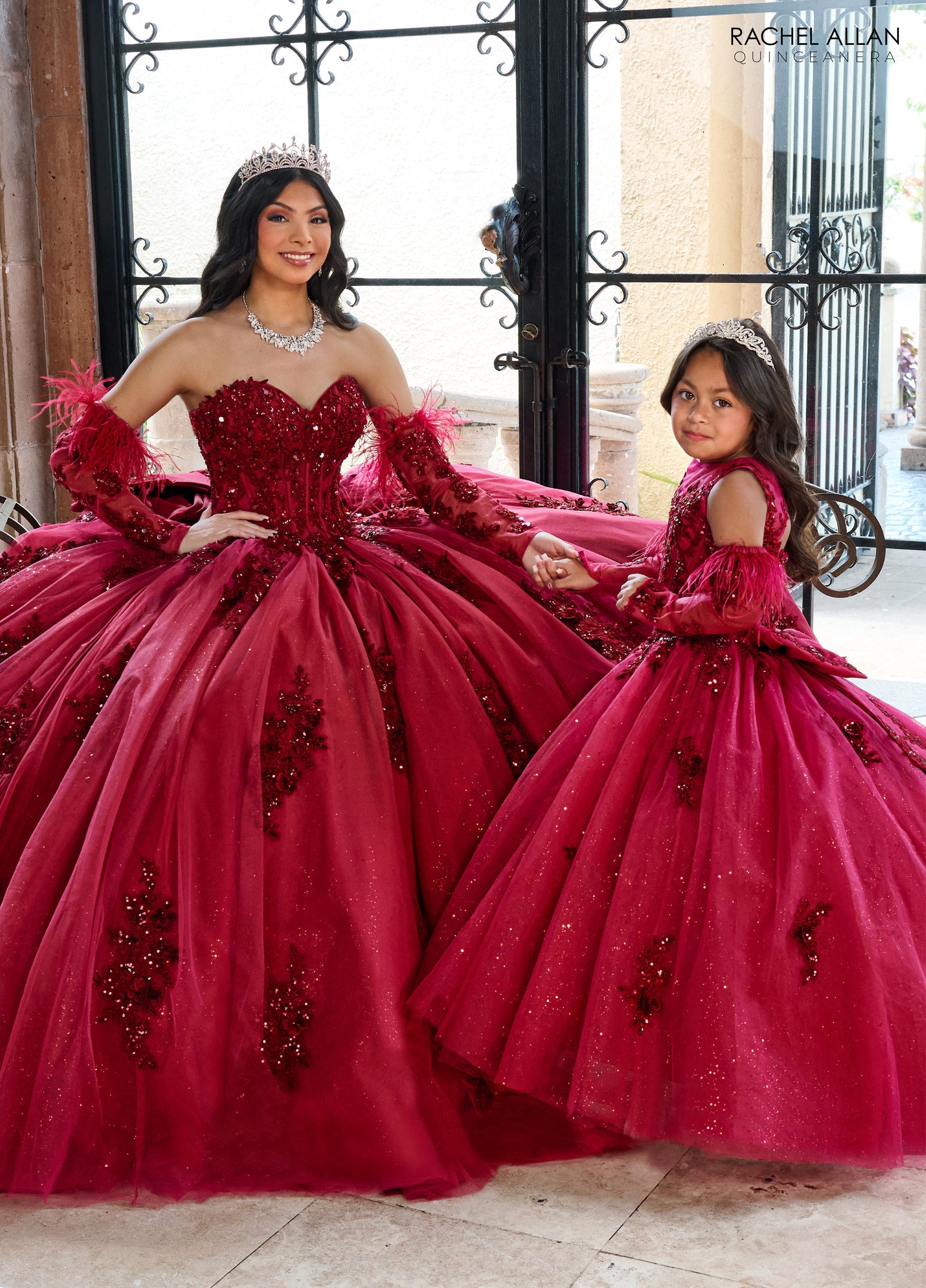 Flower Girl Dresses Detachable Sleeve Flower Girl Dress Wine