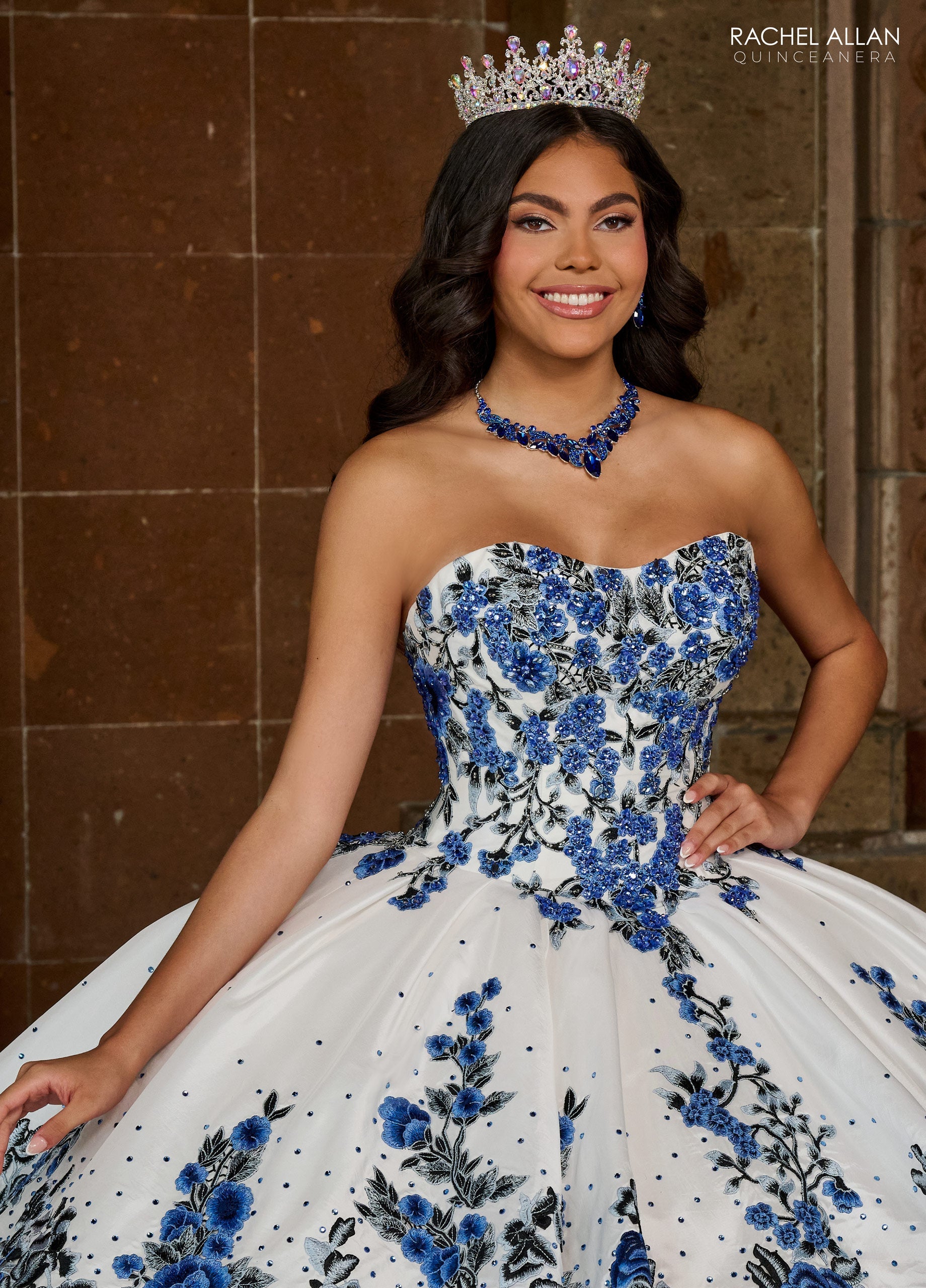 Quinceanera Dresses Long Quinceanera Detachable Sleeve Ball Gown White Multi