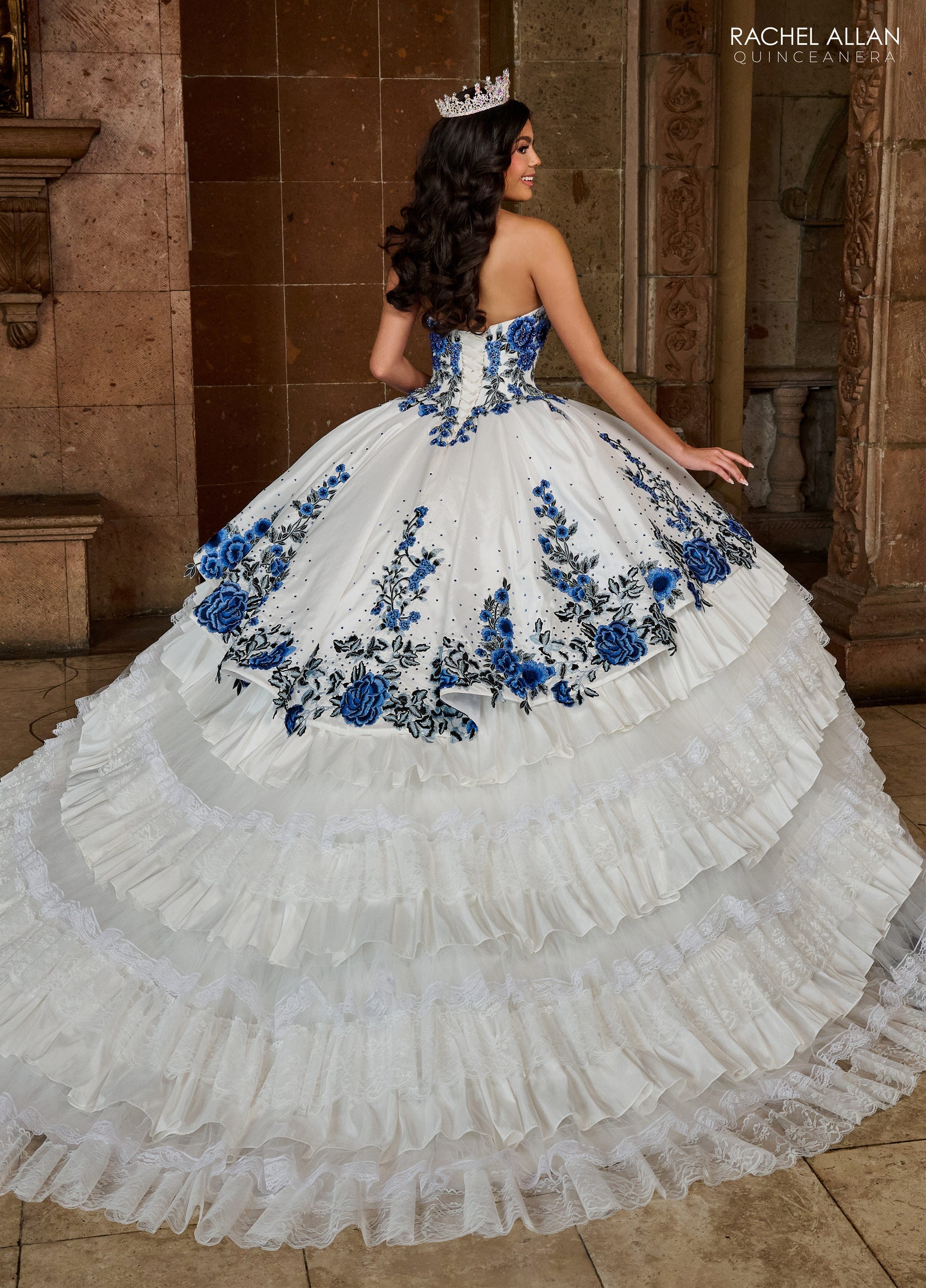 Quinceanera Dresses Long Quinceanera Detachable Sleeve Ball Gown White Multi