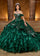 Quinceanera Dresses Ruffle Quinceanera Long Ball Gown Emerald Multi