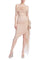 Cocktail Dresses High Low Fitted Feather Cocktail Dress Blush