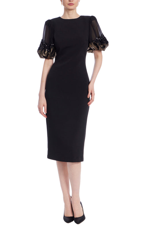 Cocktail Dresses Midi Fitted Short Cocktail Dress Black Gold