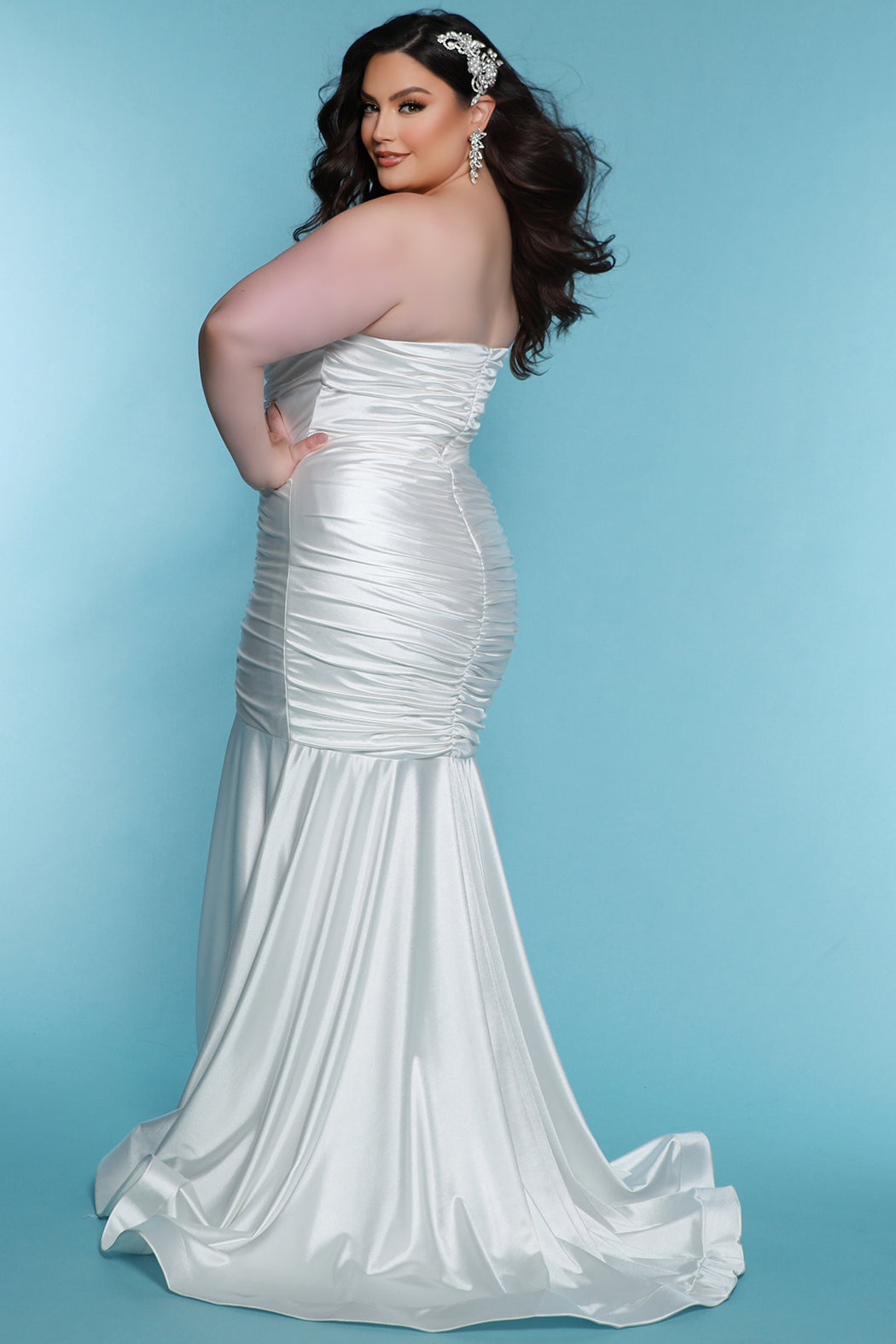 Wedding Dresses Long Fitted Mermaid Wedding Dress White