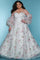 Wedding Dresses Long Floral A Line Wedding Dress Ivory Floral