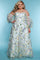 Plus Size Dresses Long Formal A Line Floral Prom Plus Size Dress Ivory Floral