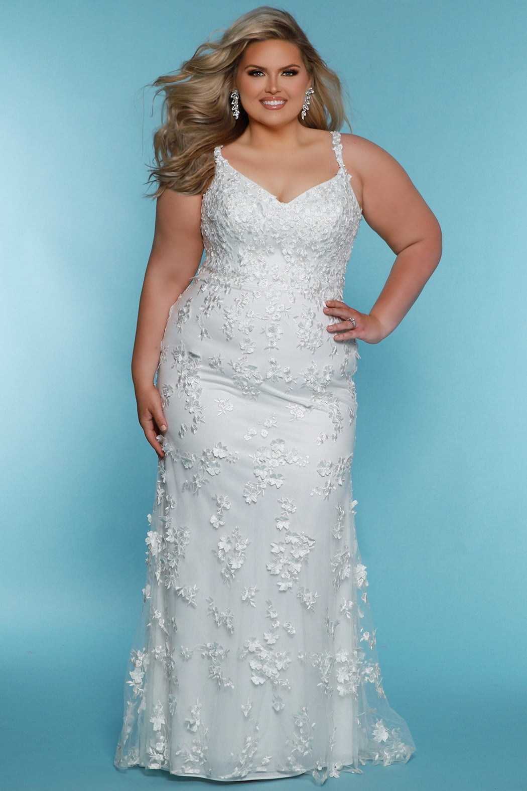 Wedding Dresses Fitted Long Beaded Lace Sequin Wedding Dress Ivory