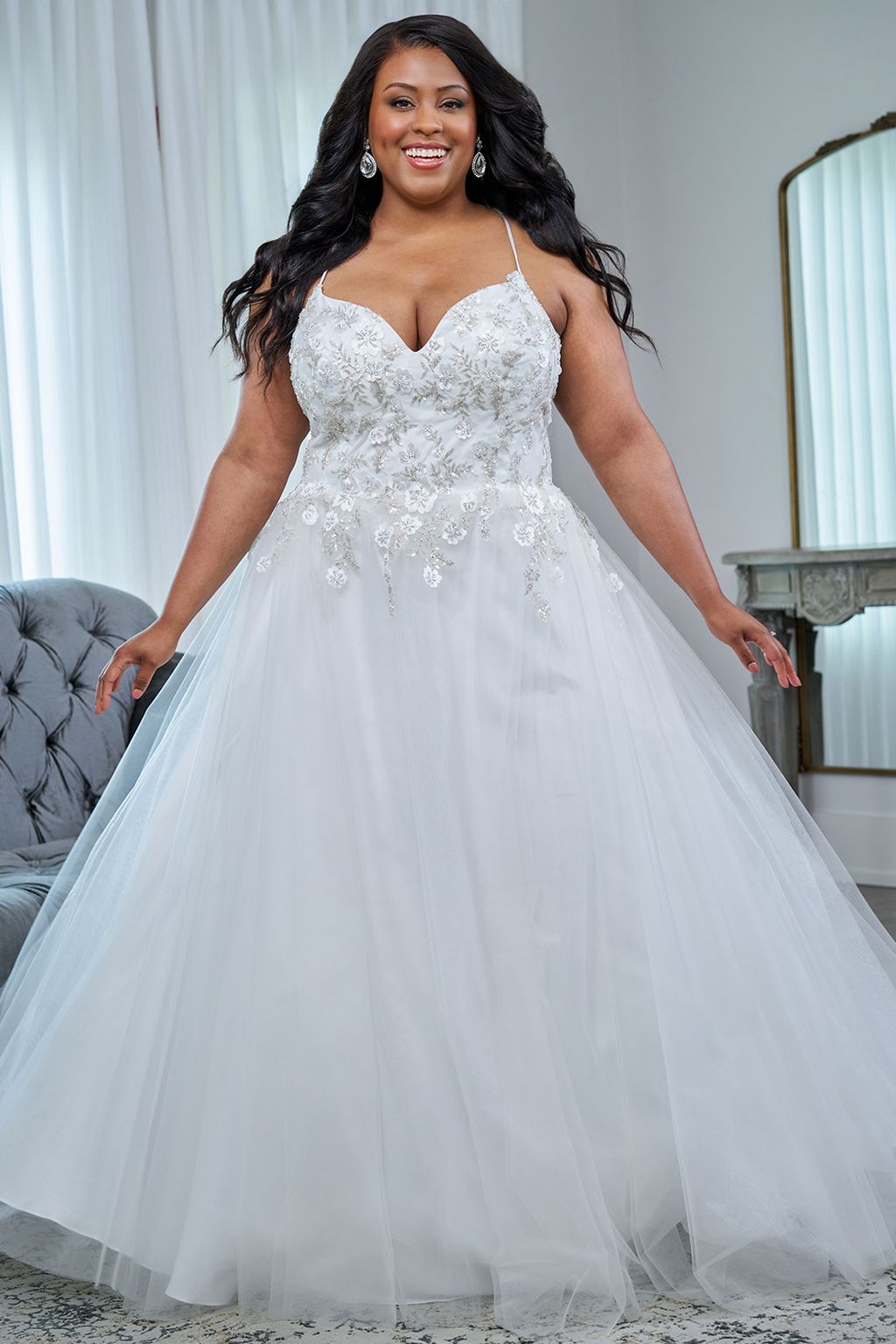 Wedding Dresses Long Ball Gown Sequin Wedding Dress Ivory/Silver
