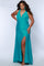 Plus Size Dresses Fitted Prom Long Formal Plus Size Dress Aqua