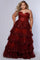 Plus Size Dresses Long Formal Floral Ball Gown Plus Size Prom Dress Burgundy