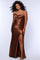 Plus Size Dresses Long Pleated Slit Formal Plus Size Prom Dress Chocolate