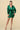 Cocktail Dresses Short Fitted Long Sleeve Foil Ruched Mini Dress Green