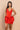 Cocktail Dresses Short Spaghetti Strap Side Ruffle Fitted Dress Red