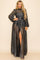 Formal Dresses Long Sleeve See Through Slit Dress Black/Silver