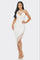 Cocktail Dresses One Shoulder Bandage Tilt Chest High Low Dress  White