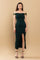 Cocktail Dresses Fitted Off Shoulder Slit Midi Dress H. Green