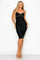 Cocktail Dresses Short Spaghetti Strap Rhinestone Fitted Dress Black