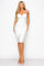 Cocktail Dresses Short Spaghetti Strap Rhinestone Fitted Dress Off White